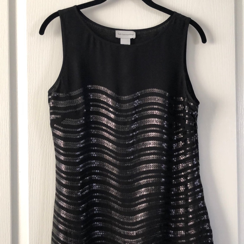 Elegant, black tunic/tank top - Size S